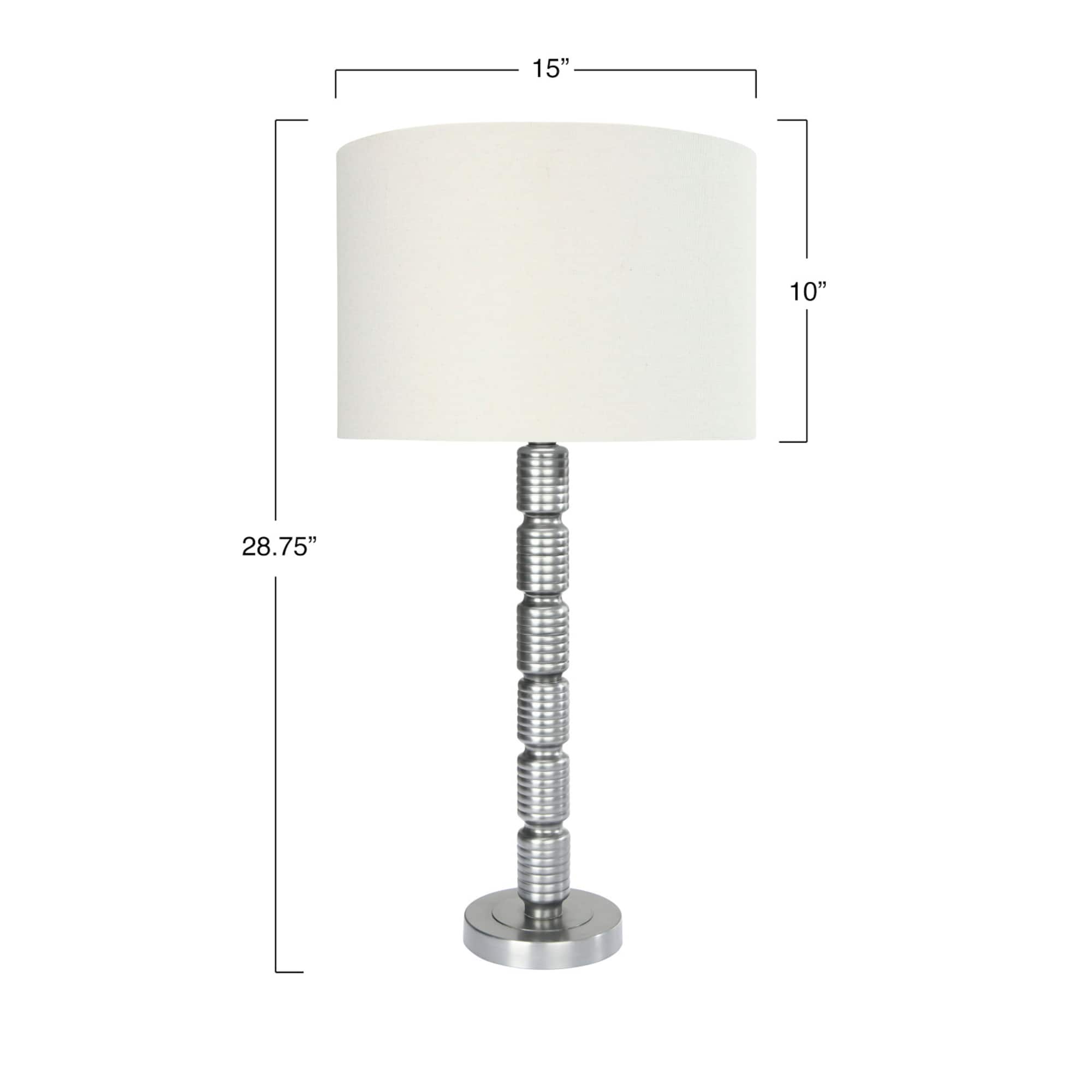 Hello Honey® 28.7" Faceted Aged Pewter Metal Column Table Lamp